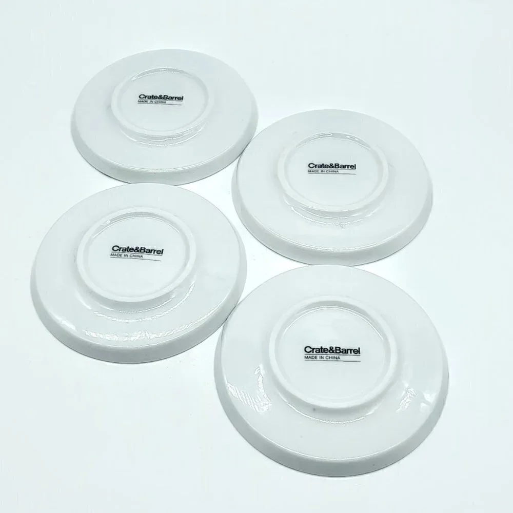Crate & Barrel Demitasse Porcelain Espresso Cup Saucer 8-Pc Set
